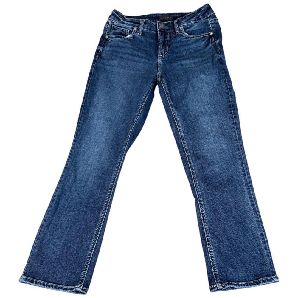 Silver Co. Suki Straight Jeans Women 28x32 (28x24) Blue Stretch Logo Med Wash‎